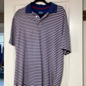 Brooks Brothers Navy Blue, red and white Striped Men's Polo Size Large